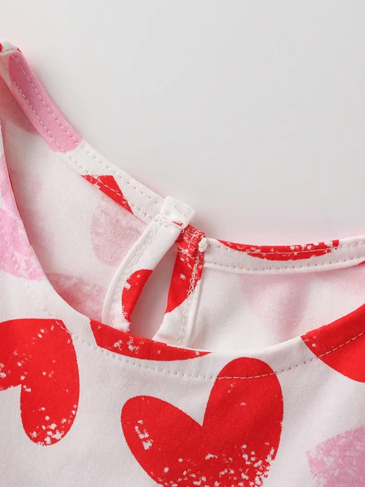 Little Maven Girls Heart Print Cotton Dress 4 Little Maven Girls Heart Print Cotton Dress - Image 4