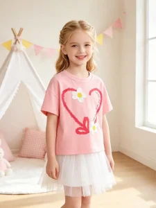 Little Maven Girls Cotton Floral T-Shirt | Certified Safe