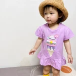 Little Maven Official Girls Ice Cream Appliqué Cotton Short-Sleeve T-Shirt photo review