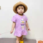 Little Maven Official Girls Ice Cream Appliqué Cotton Short-Sleeve T-Shirt photo review