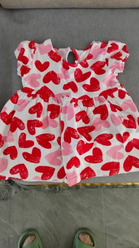 Little Maven Girls Heart Print Cotton Dress photo review