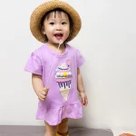 Little Maven Official Girls Ice Cream Appliqué Cotton Short-Sleeve T-Shirt photo review
